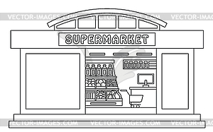 clipart supermarket outline