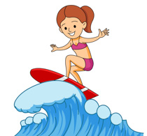 clipart surfing