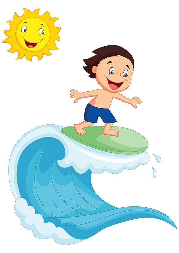 clipart surfing
