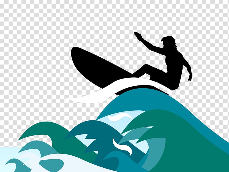 Man surfboarding on sea illustration, Surfing Surfboard