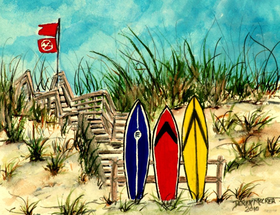 Surfboard surf beach art print by derekmccrea on Clipart