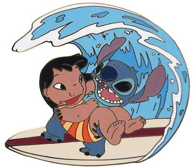 Lilo and Stitch surfing pin from our Pins collection