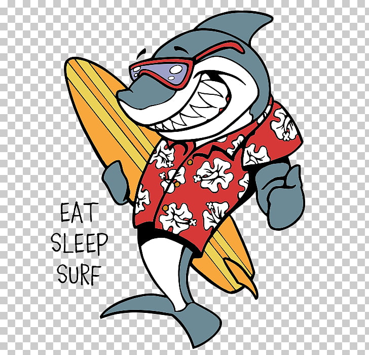 clipart surfing shark