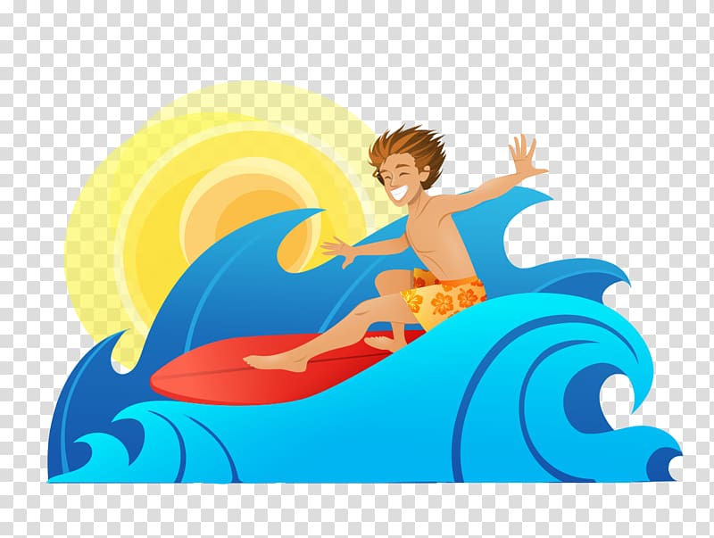 Silver Surfer Surfing Cartoon Wind wave, Blue cartoon boy