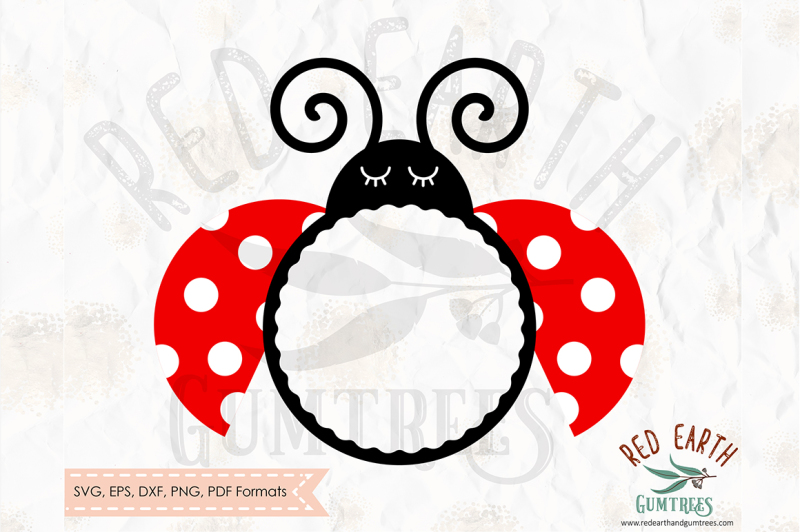 Free Ladybug circle monogram frame, lady bug SVG,PNG, EPS