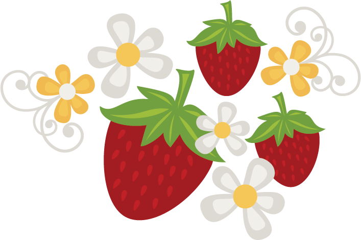 Strawberries flowers svg.