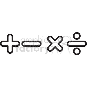 Math symbols vector.