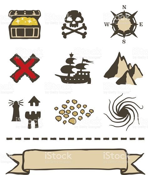 Treasure map symbols.