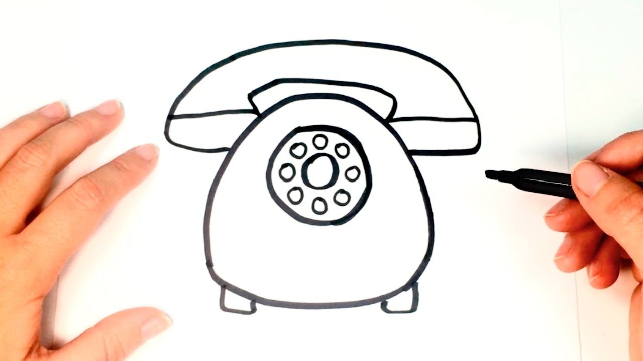 How draw telephone.