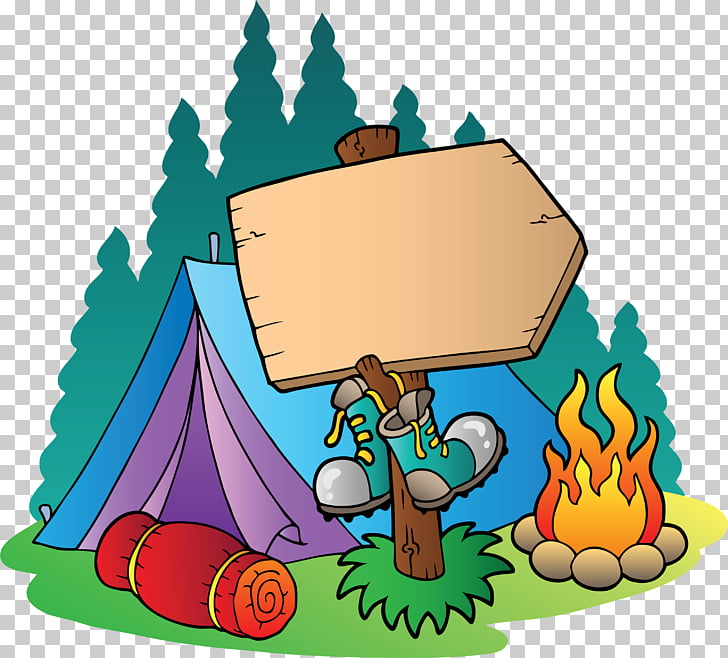Camping Campsite Campfire , tent, camping signage PNG