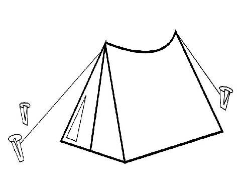 clipart tent camping colouring