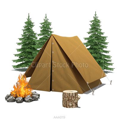 Camping Clip Art Illustration, Royalty Free Tent
