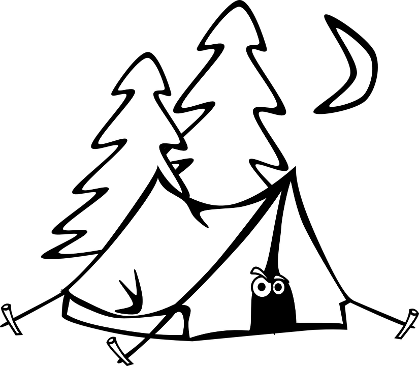 clipart tent camping july