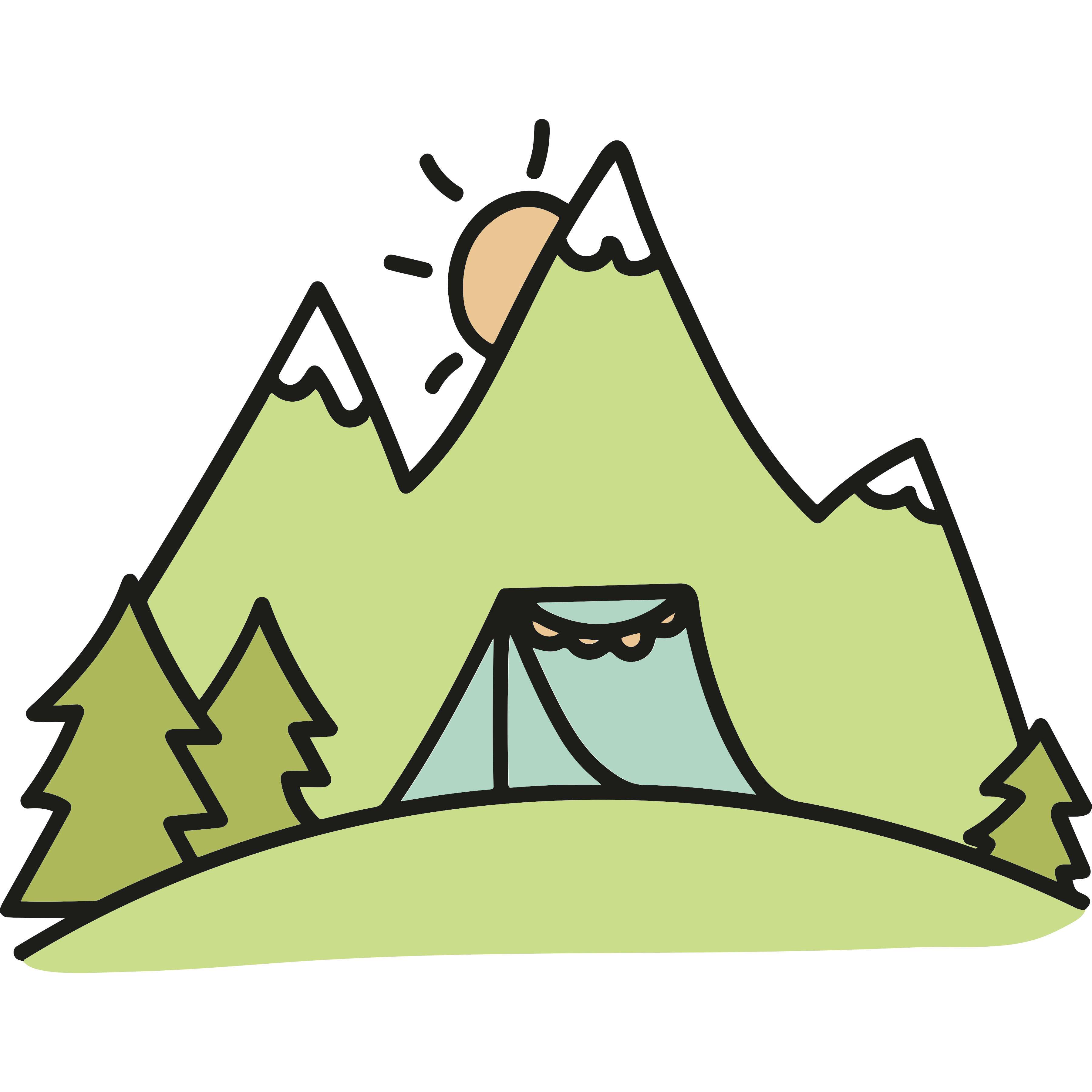 Camping Tent Outdoors Nature Mountains SVG and PNG
