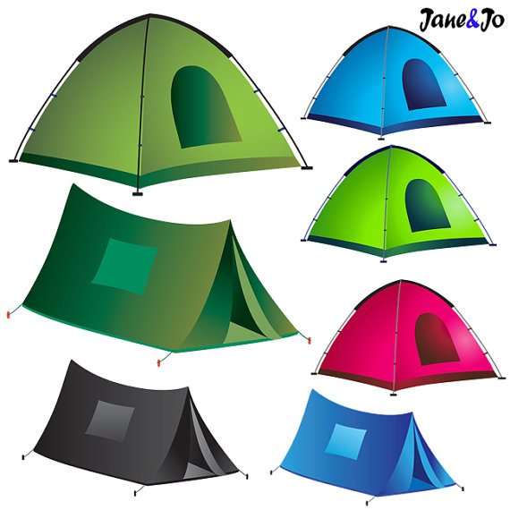 Camping Clipart , Camping Party Clipart ,Glamping Camp Clip