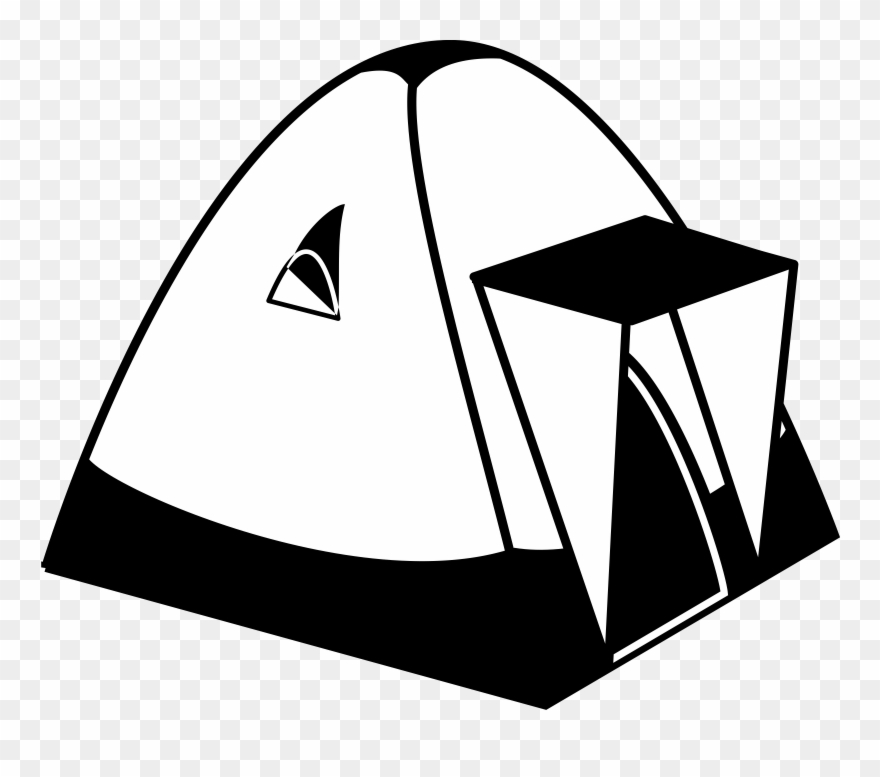 clipart tent camping pup
