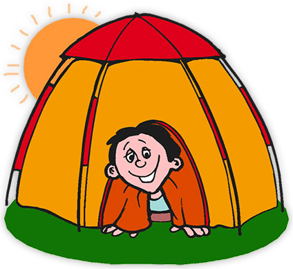 clipart tent camping son father