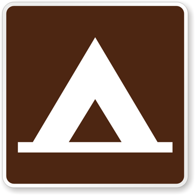 Camping tent symbol.