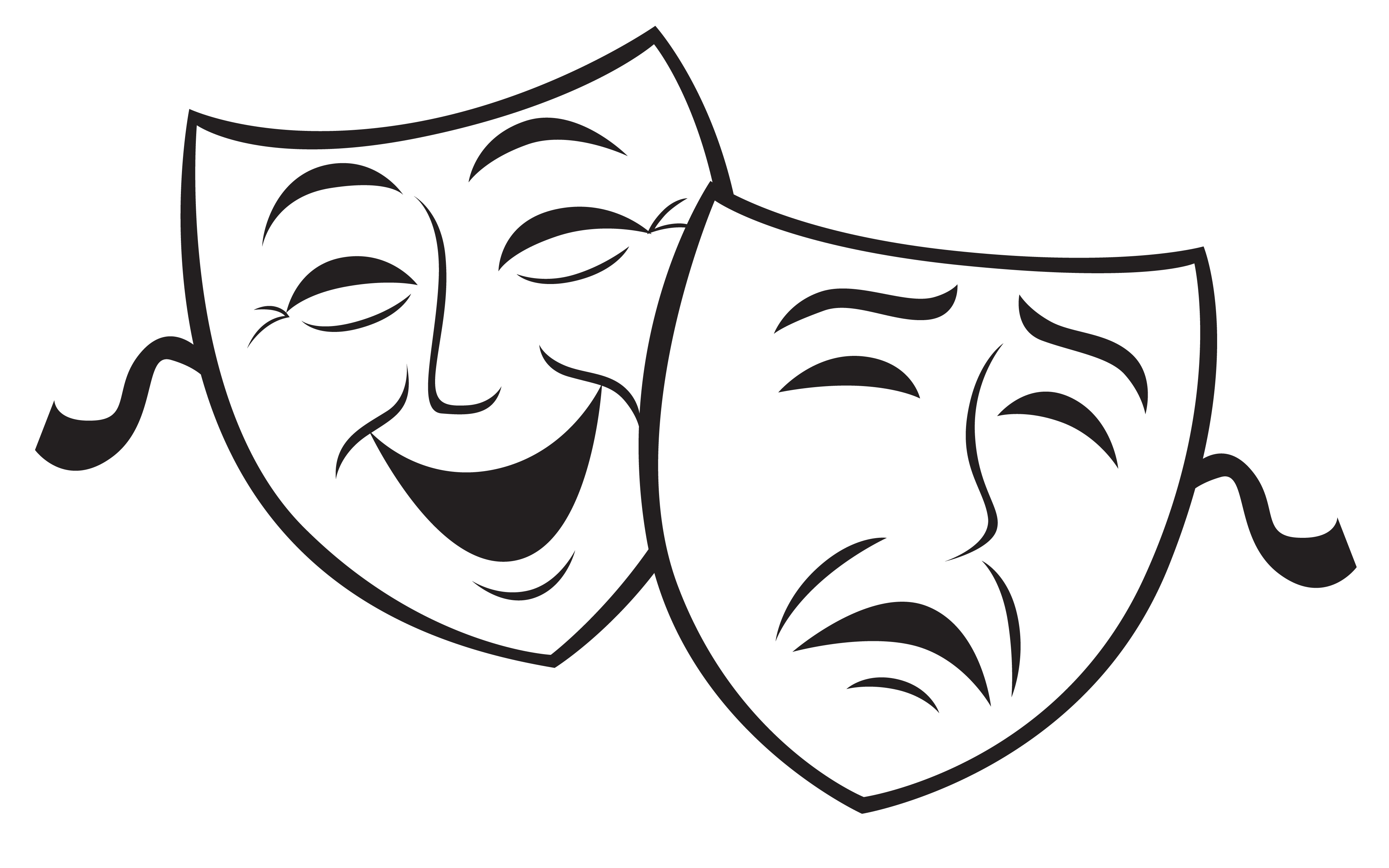 Cartoon theatre masks.