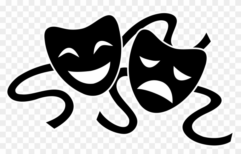 Theater masks silhouette.