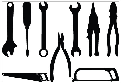 Construction Tools Clipart Black And White