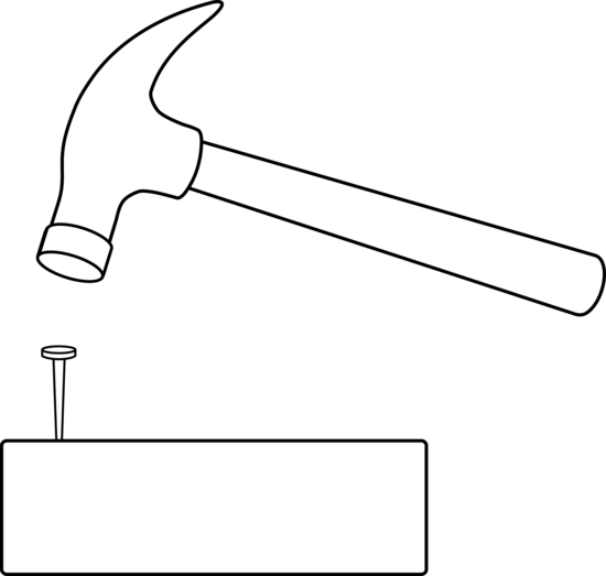 Hammer and Nail Outline