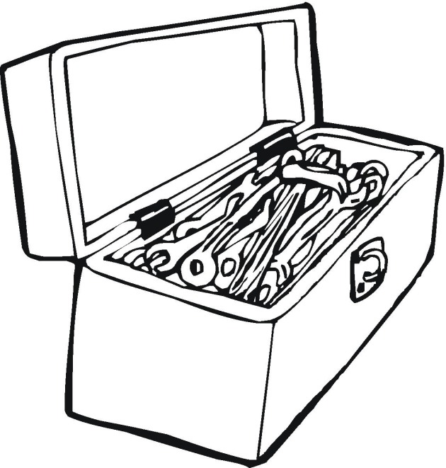 Toolbox tool coloring clipart image