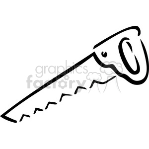 Black and white saw outline clipart