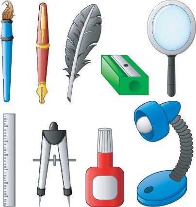 School tools for learning Clipart Image