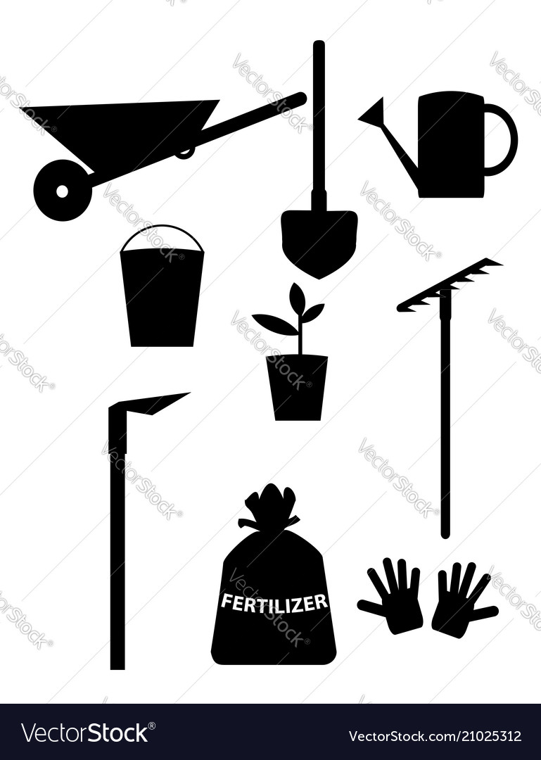 Garden tools and equipment clipart for design
