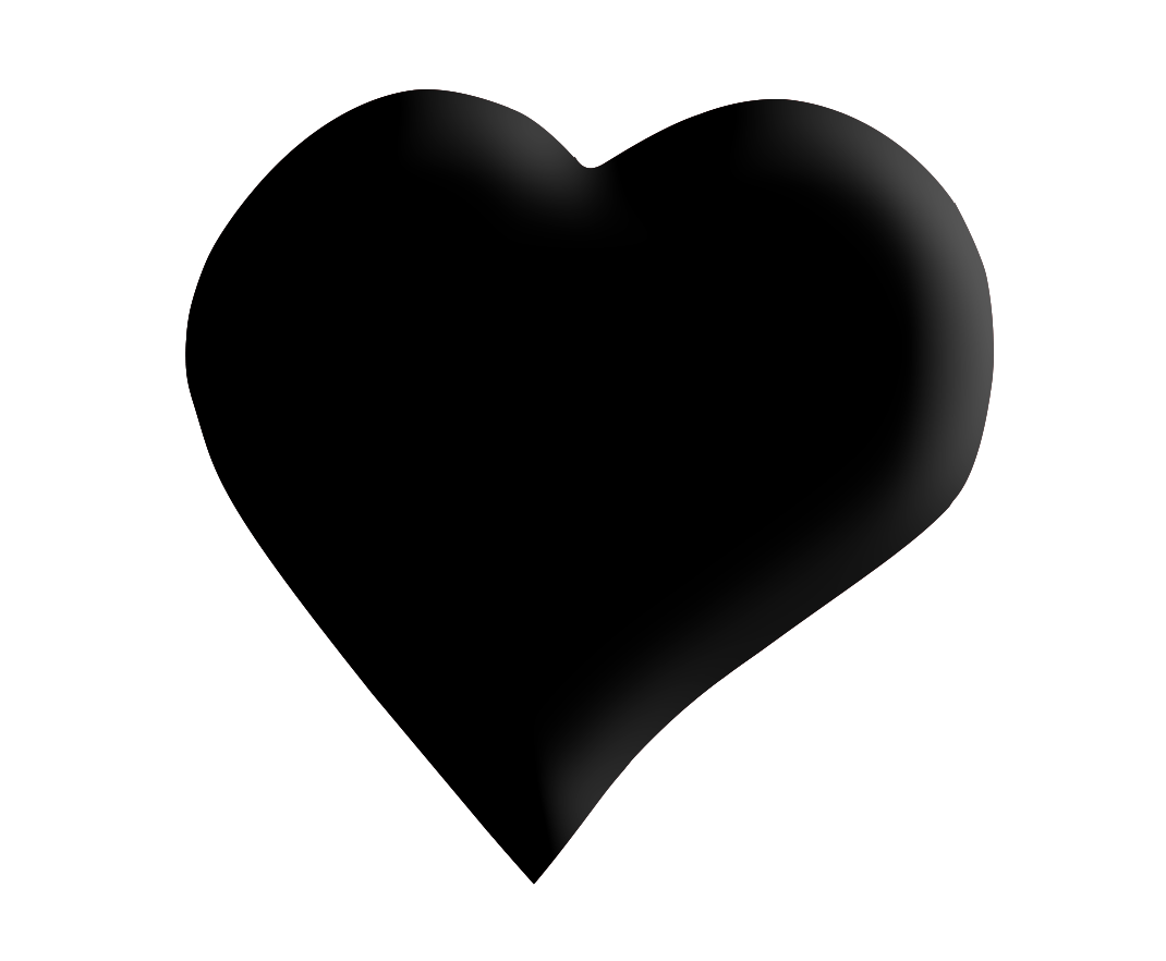 Black heart png clipart transparent without background image
