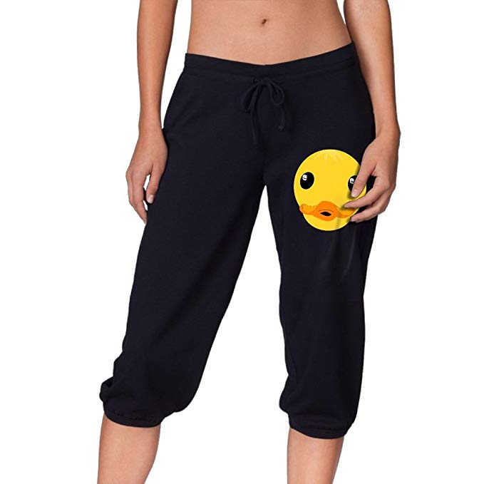 Clipart Duck Face Womens Casual Capri Pants Shorts Cropped