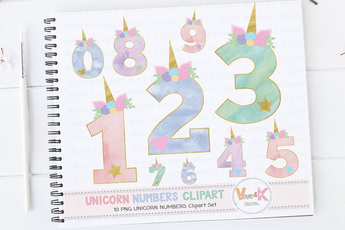 Unicorn Numbers, Unicorn Numbers Clipart, Numbers Clipart, Unicorn Clipart,  Unicorn Graphics, Unicorn Baby Shower, Unicorn Birthday