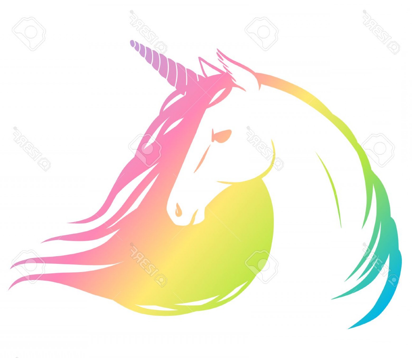Photostock Vector Rainbow Unicorn Vector Illustration