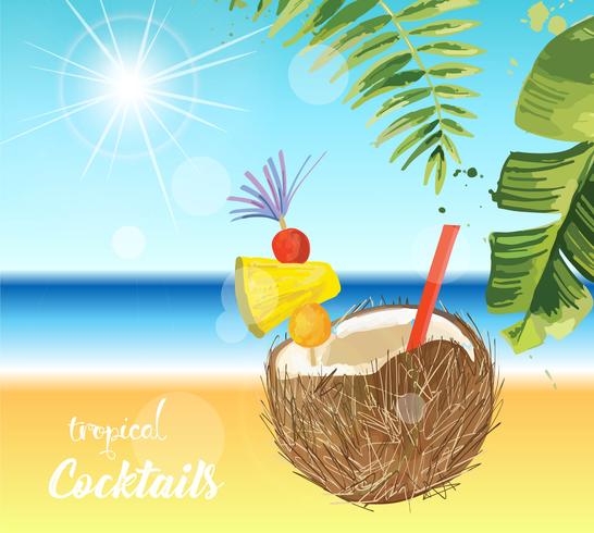 Cocktail tropical illustration.