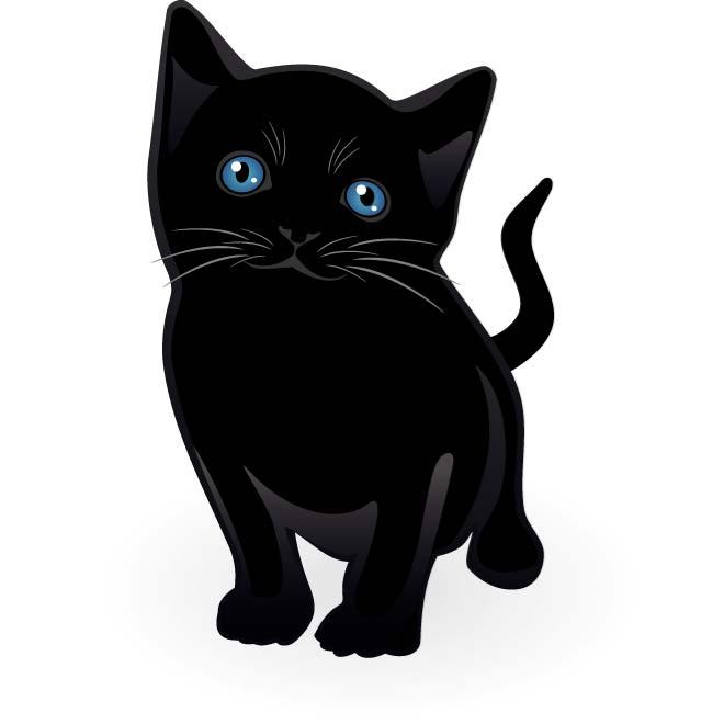 CUTE BLACK CAT VECTOR