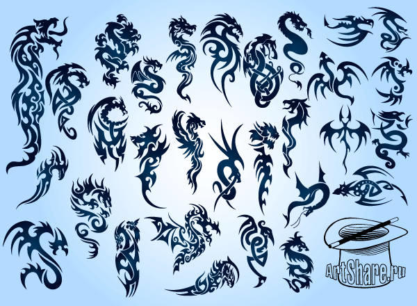 Free Tribal Dragon Clip Art Images
