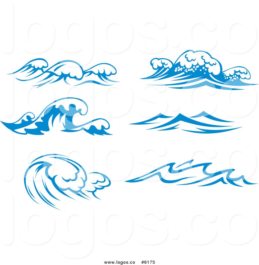 Royalty Free Clip Art Vector Logos of Blue Ocean Surf Waves