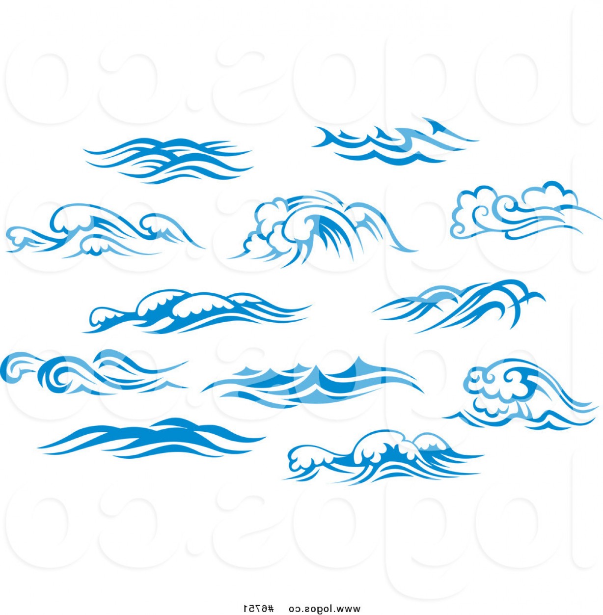 Royalty Free Clip Art Vector Logos Of Blue And White Ocean