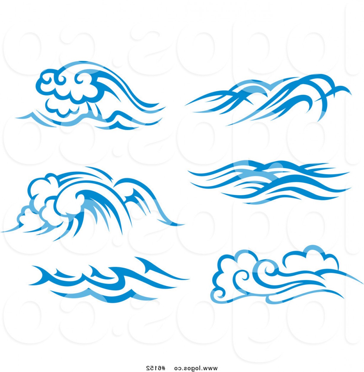 Royalty Free Clip Art Vector Logos Of Blue And White Ocean