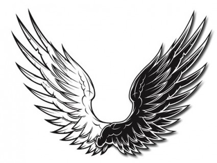 clipart wing black and white eagle