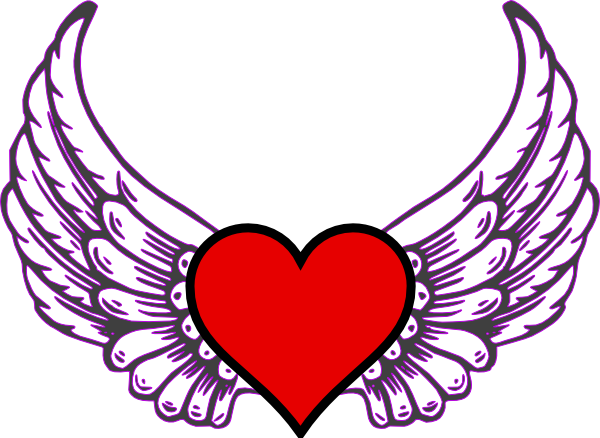 clipart wing heart