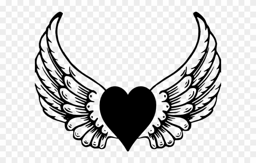 clipart wing heart