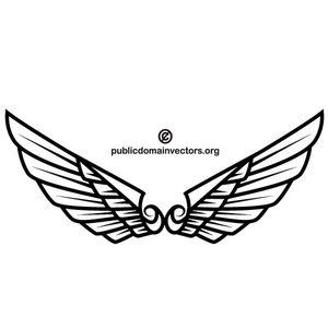 Wings tattoo design vector image in public domain