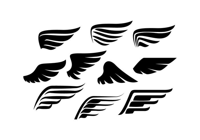 Wings Collection Silhouette Vector