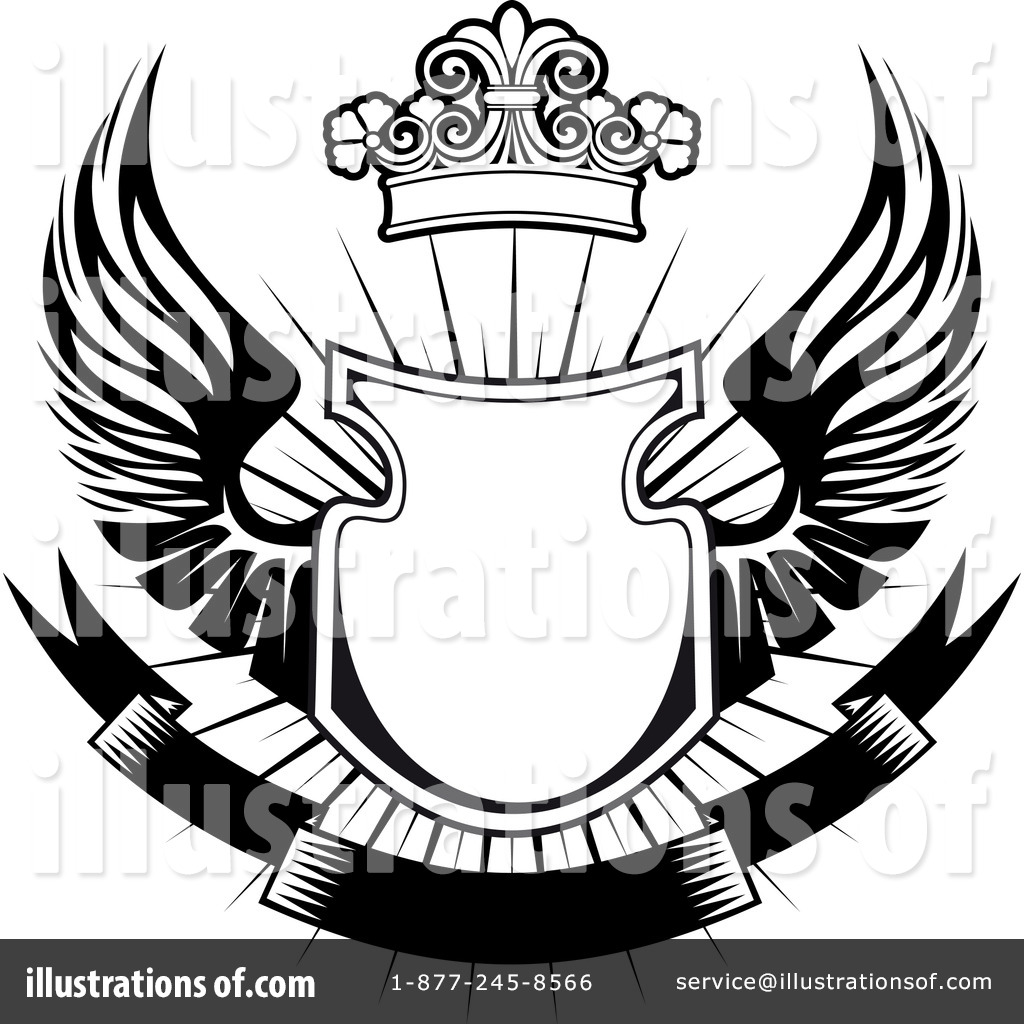 Winged shield clipart.