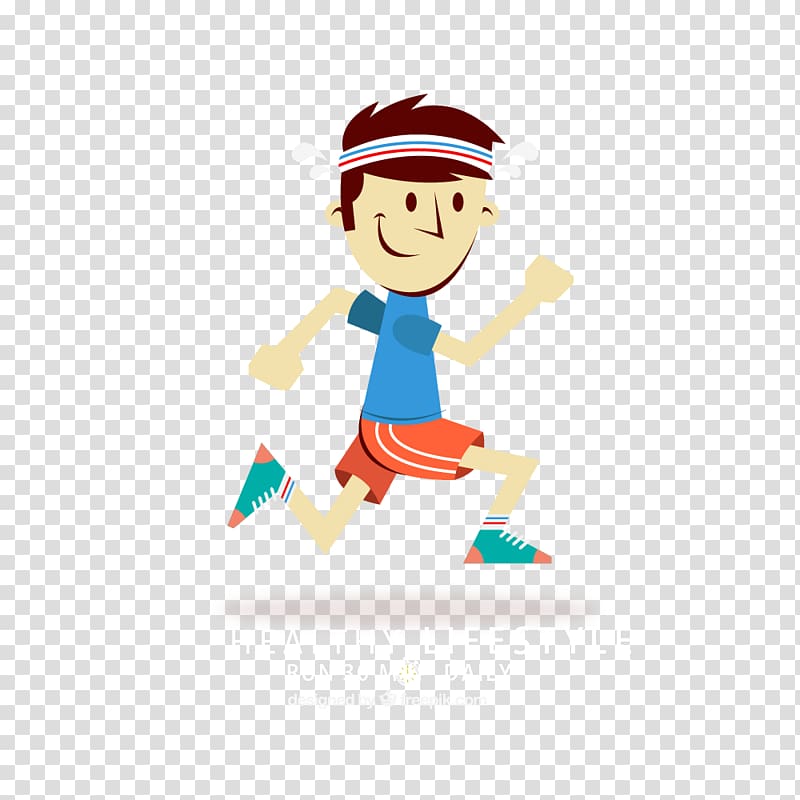 Running man illustration with text overlay, Running Cartoon