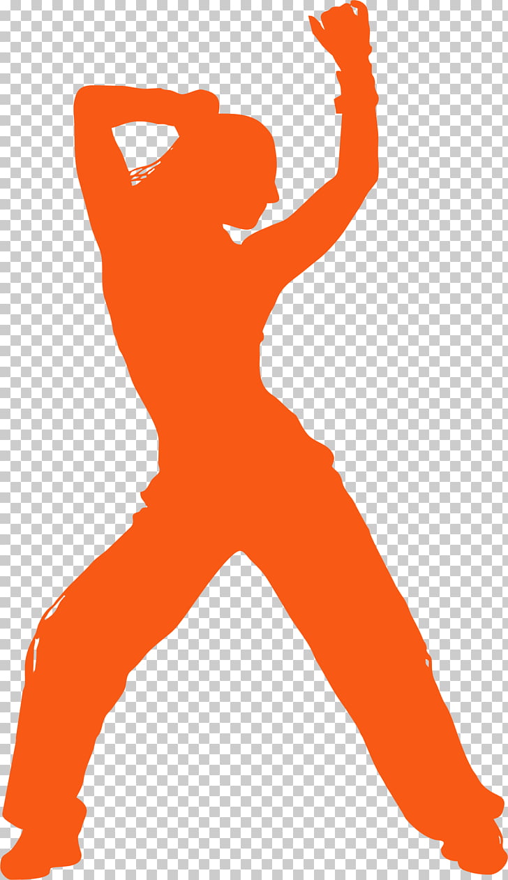 Zumba Dance Silhouette , zumba, orange woman dancing