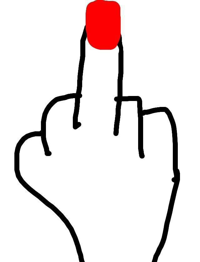 Middle finger drawing.