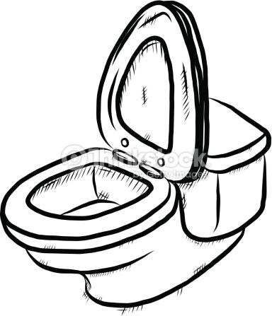 Flush toilet cartoon.